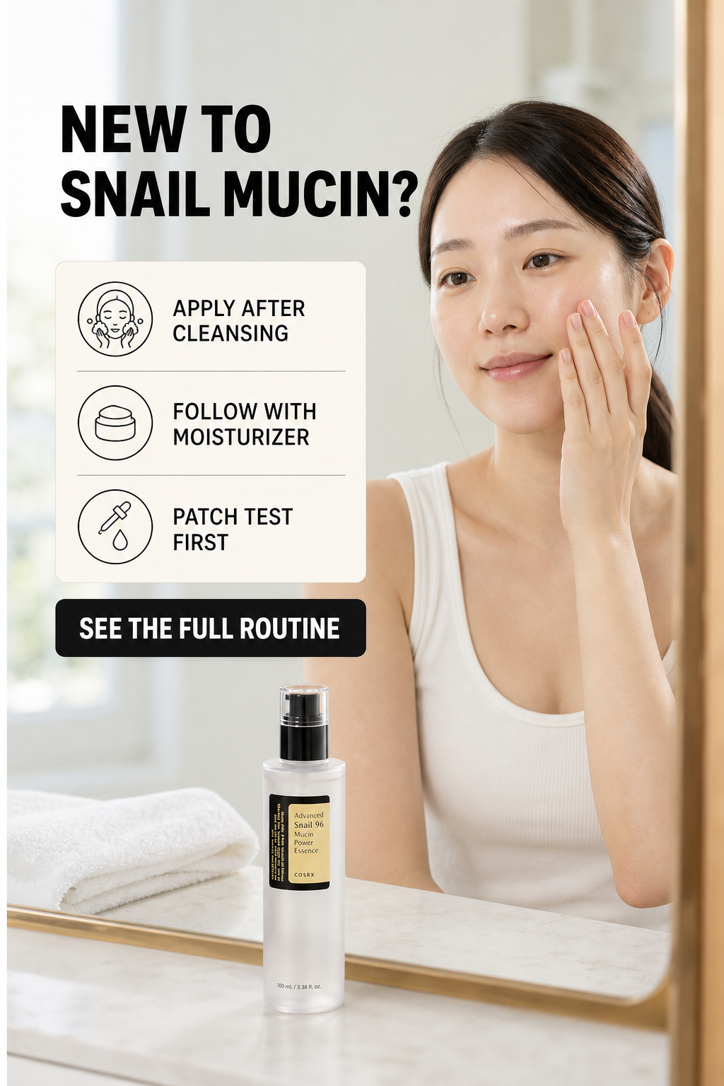 Beginner guide showing where snail mucin essence fits in a skincare routine