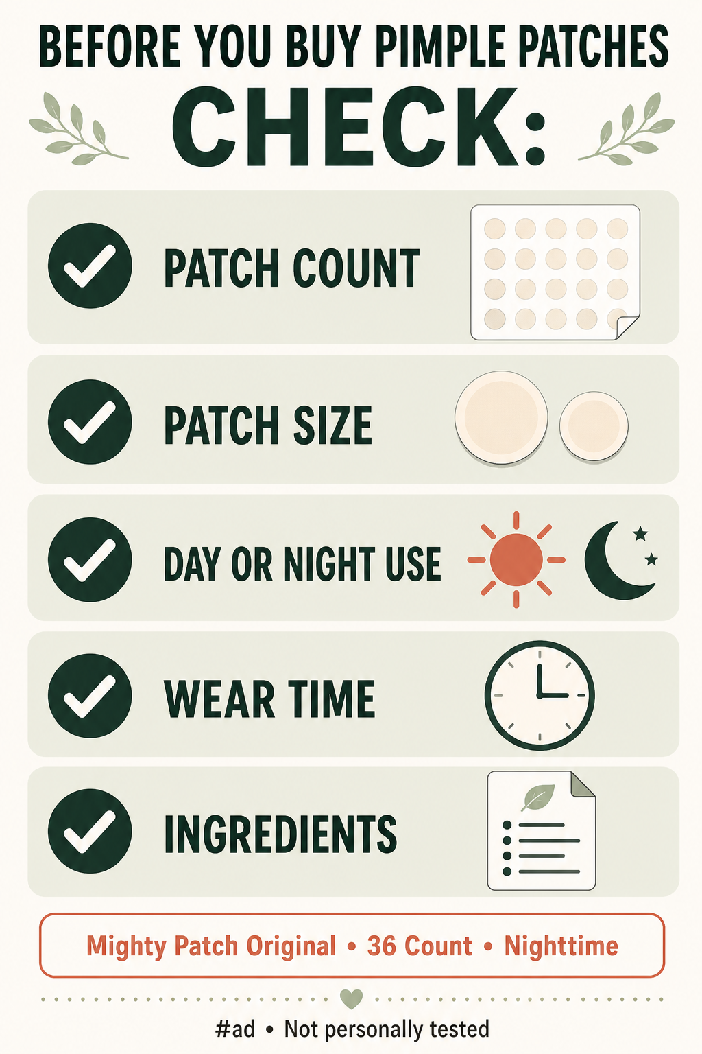 Five checks to make before buying pimple patches
